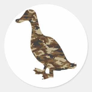 Camouflage Duck Silhouette Classic Round Sticker