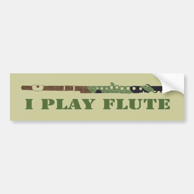 Camouflage Flute Bumper Sticker (Front)
