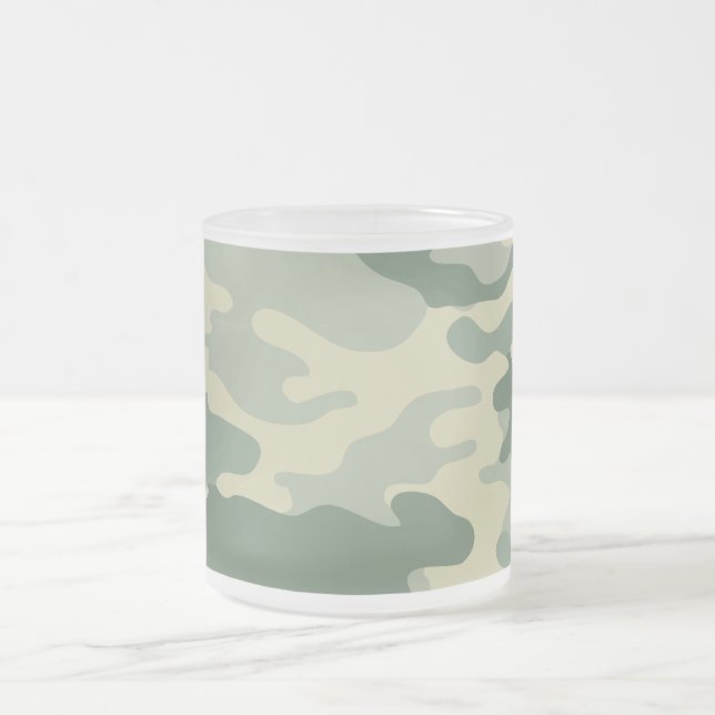 Camouflage Frosted Glass Coffee Mug (Center)