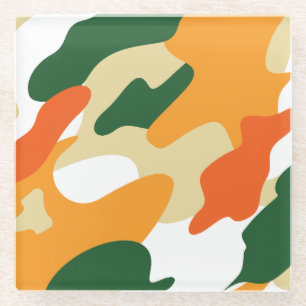 camouflage glass coaster