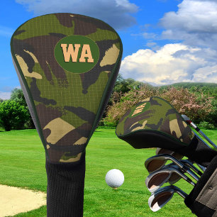 Camouflage Golf Cover, hunter monogrammed, Army Golf Head Cover