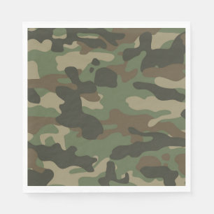 Camouflage Green Camo Army Pattern Napkin