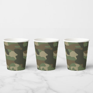 Camouflage Green Camo Army Pattern  Paper Cups
