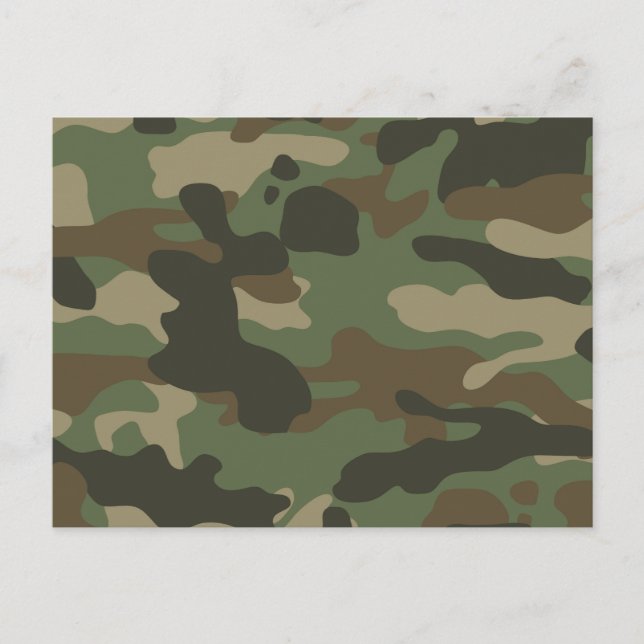 Camouflage Green Camo Pattern  Holiday Postcard (Front)