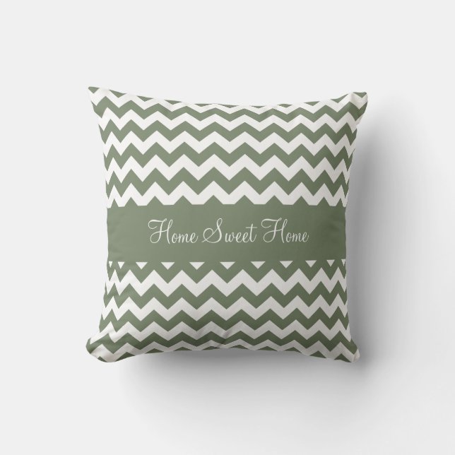 Camouflage Green Chevron Cushion (Front)