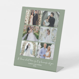 Camouflage Green Custom 6 Photo Valentine Pedestal Sign