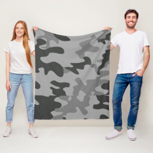 Camouflage Grey Accessories Fleece Blanket