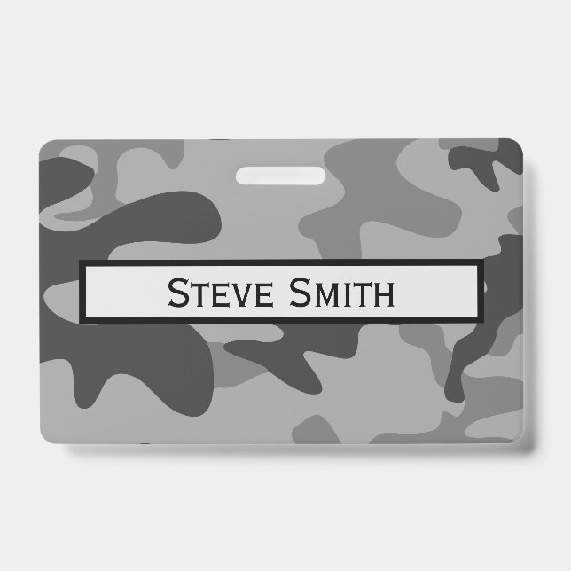 Camouflage Grey Accessories ID Badge (Front)