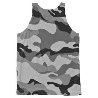 Camouflage grey All-Over print tank top
