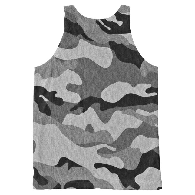 Camouflage grey All-Over print tank top (Back)
