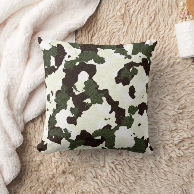 Camouflage Grey Brown White Decor Pillow (Blanket)