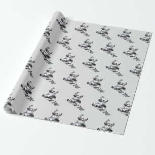 Camouflage Grey Snowboarder Wrapping Paper