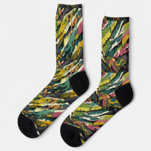 Camouflage grunge pattern socks
