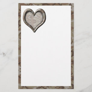 Camouflage Heart - Desert Stationery