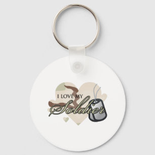 Camouflage Heart Key Ring