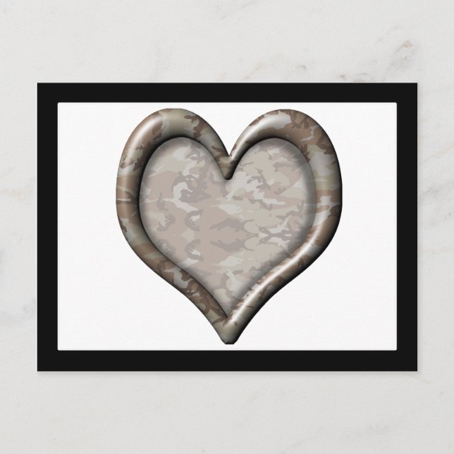 Camouflage Heart Postcard (Front)