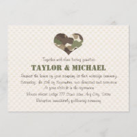Camouflage Heart Wedding Invites