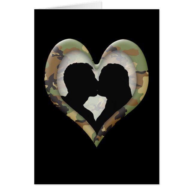 Camouflage Heart with Kissing Couple (Front)