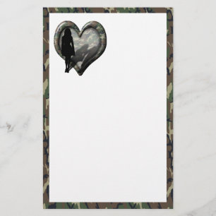 Camouflage Heart - Woman Missing Man Stationery