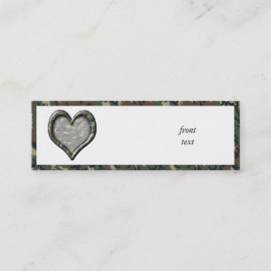 Camouflage Heart - Woodland Mini Business Card