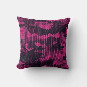 Camouflage hexagonal, military texture background cushion