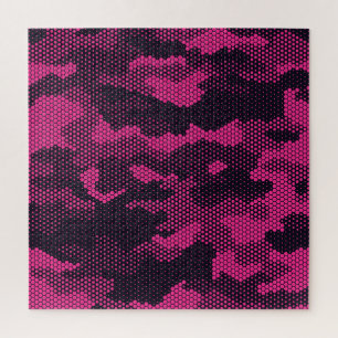 Camouflage hexagonal, military texture background jigsaw puzzle
