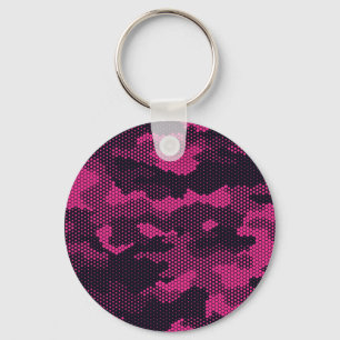 Camouflage hexagonal, military texture background key ring