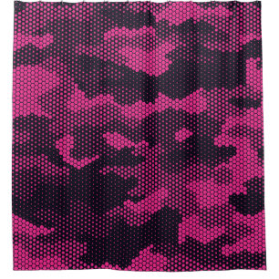 Camouflage hexagonal, military texture background shower curtain