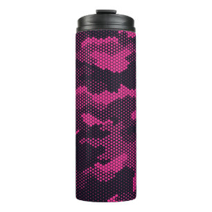 Camouflage hexagonal, military texture background thermal tumbler