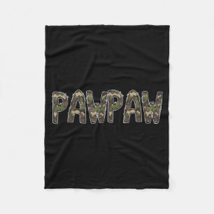 Camouflage Hunter Grandpa Pawpaw Hunting Fleece Blanket