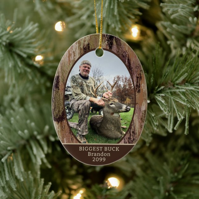 Camouflage Hunting 2 Photos Personalised Ceramic Tree Decoration (Tree)