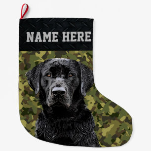 Camouflage Hunting Dog Pet or Hunter Large Christm Christmas Stocking
