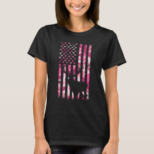 Camouflage Hunting Vintage Camo American Flag Deer T-Shirt