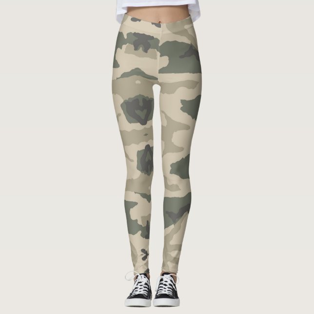 Camouflage Jah Army Jungle - Power Yoga Leggings (Front)