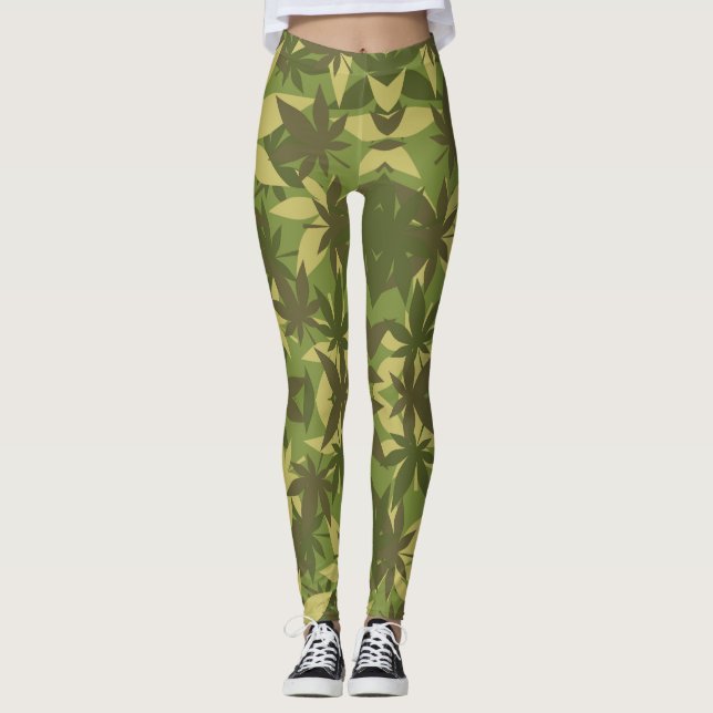 Camouflage Jah Army - Power Yoga Leggings (Front)