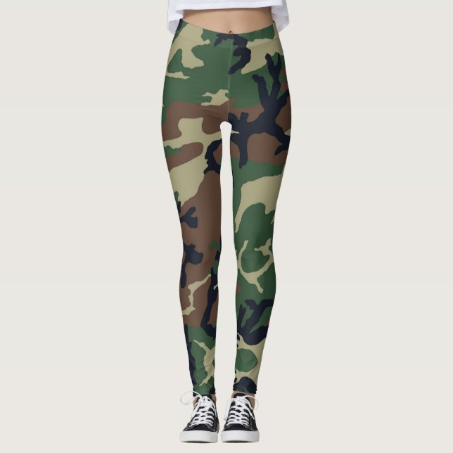 Camouflage Jah Army - Power Yoga Leggings (Front)
