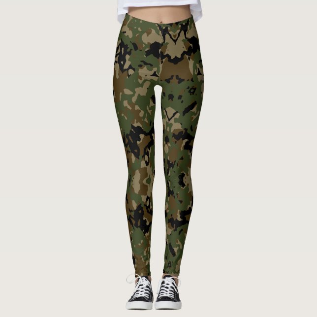 Camouflage Jah Army - Power Yoga Leggings (Front)