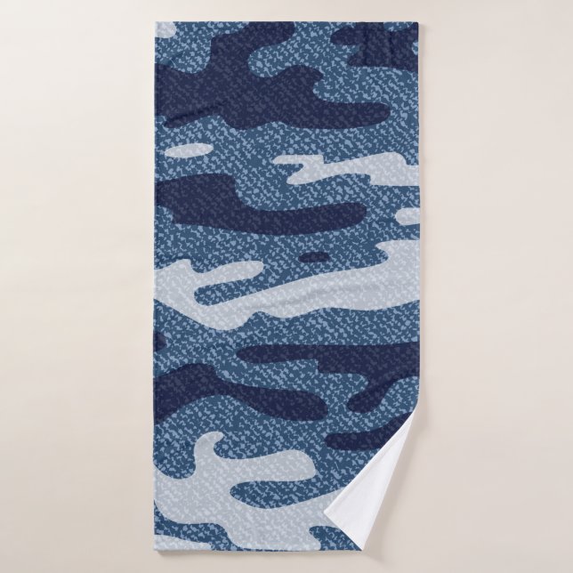 Camouflage Jeans Background. Vintage Spotted Denim Bath Towel (Bath Towel)