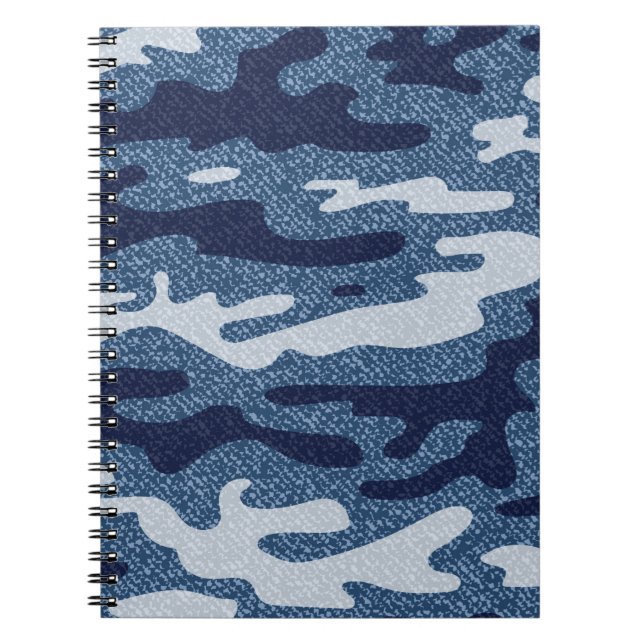 Camouflage Jeans Background. Vintage Spotted Denim Notebook (Front)