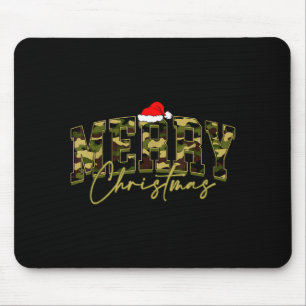 Camouflage Merry Christmas Santa Hat Xmas Pajamas Mouse Mat