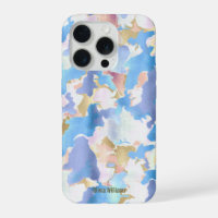 Camouflage Metallic Pink Blue Gold Abstract
