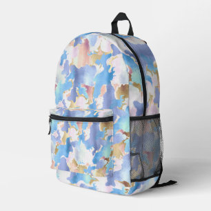 Camouflage Metallic Pink Blue Gold Abstract Printed Backpack
