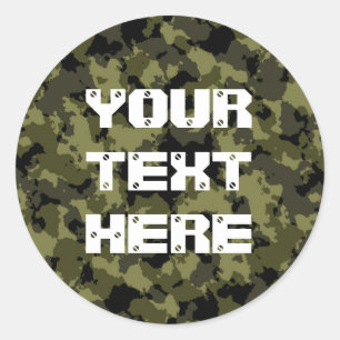 Camouflage military style classic round sticker