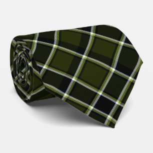 Camouflage Military Style Khaki Plaid Pattern Tie