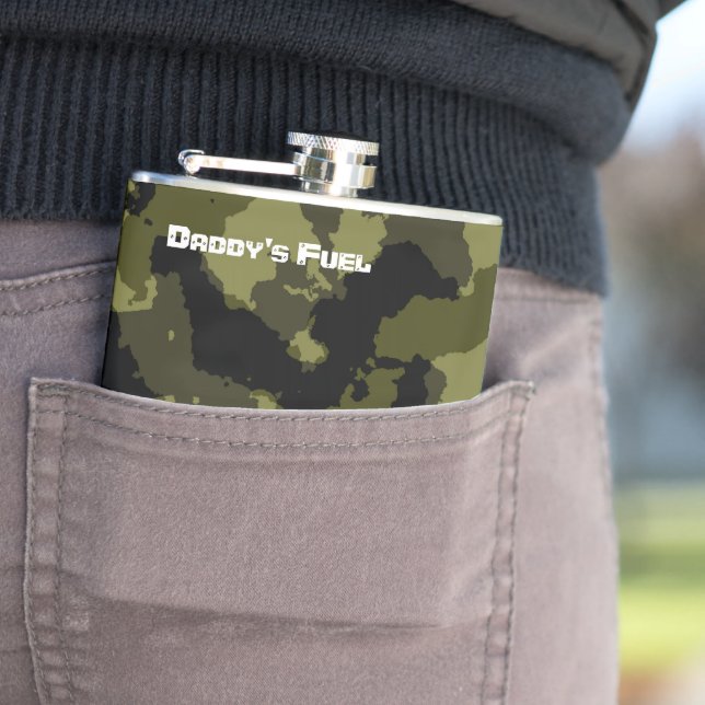 Camouflage military style pattern hip flask (In Situ)