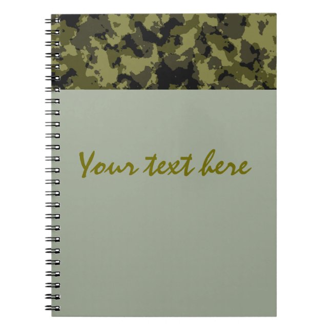 Camouflage military style pattern notebook (Front)