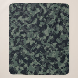 Camouflage military texture sherpa blanket