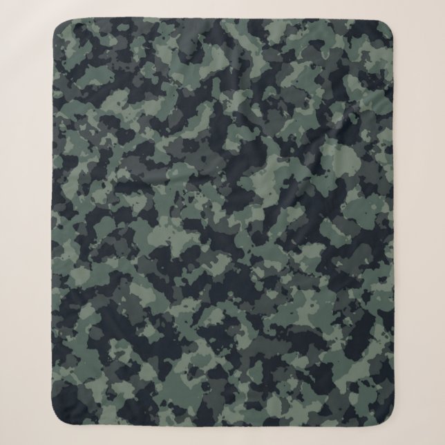 Camouflage military texture sherpa blanket (Front)