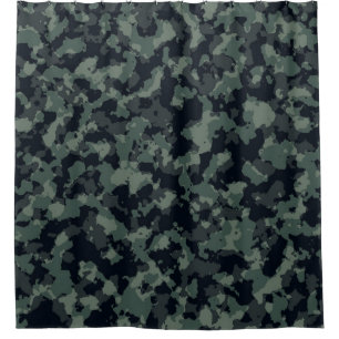 Camouflage military texture shower curtain