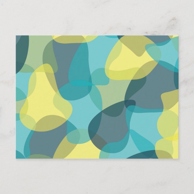 Camouflage, modern, cool, trendy, urban geometric postcard (Front)
